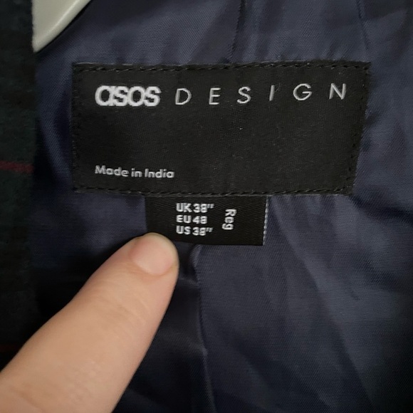 ASOS DESIGN Skinny Suit Jacket 38 Reg Blackwatch Plaid - Picture 11 of 13